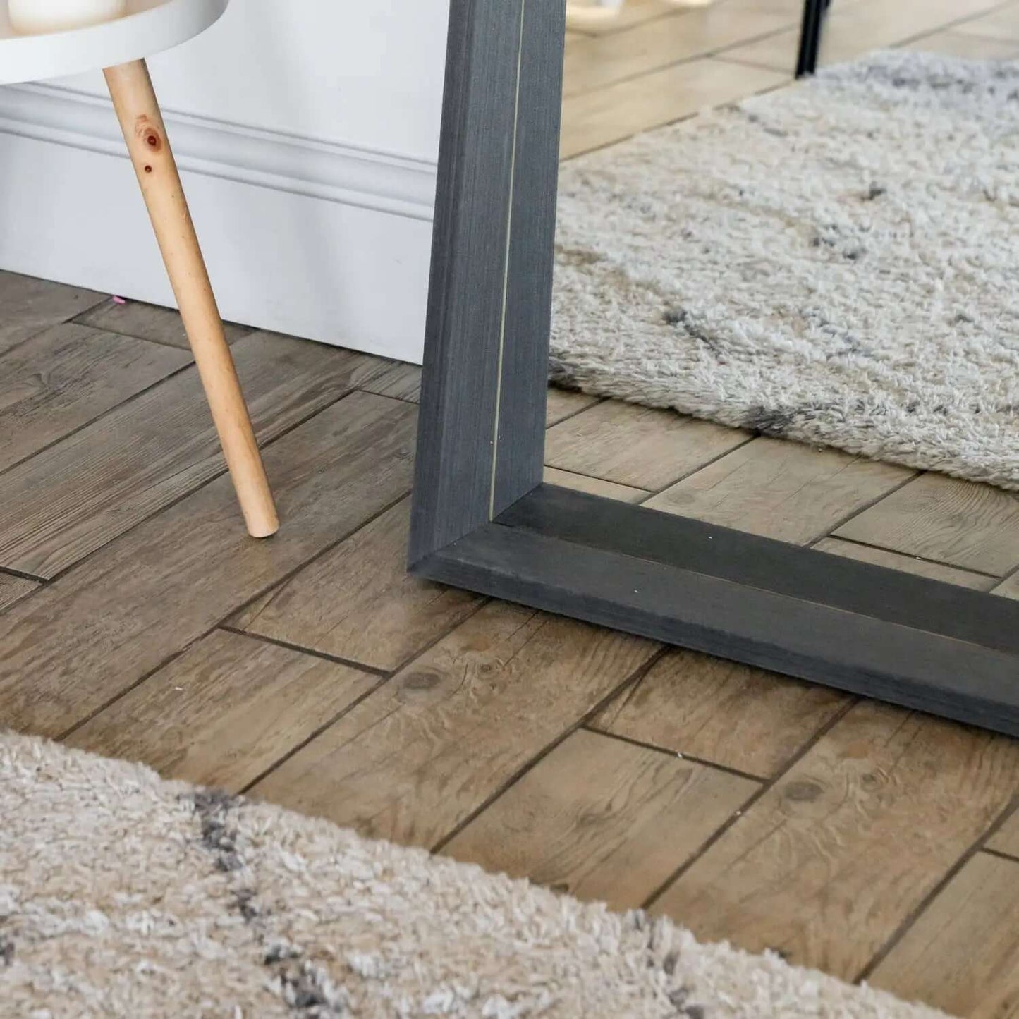 Hanaka- Full Length Black Oak Rectangle Mirror - 200cm x 100cm-4
