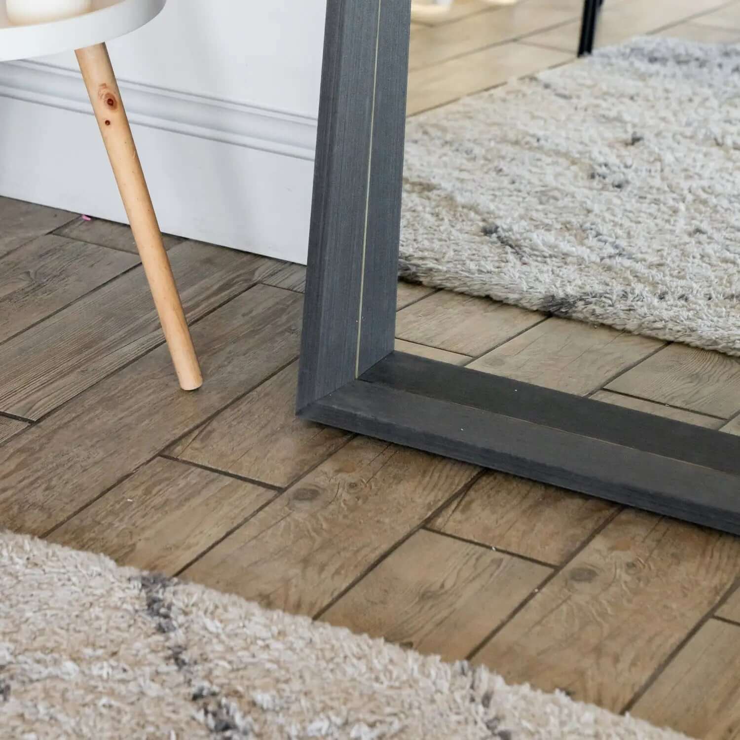 Hanaka- Full Length Black Oak Rectangle Mirror - 200cm x 100cm-4