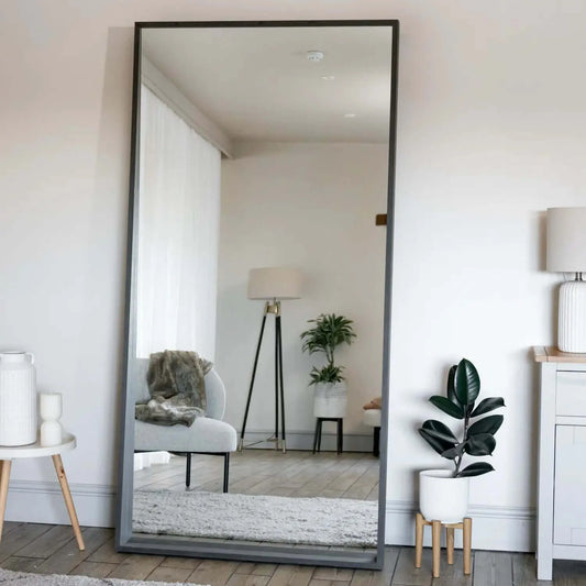 Hanaka- Full Length Black Oak Rectangle Mirror - 200cm x 100cm-0